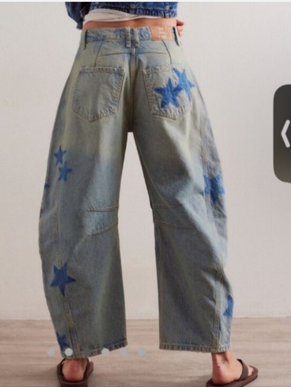 We The Free RARE Shadow Star Good Luck Barrel Jeans 28 - Picture 3 of 16